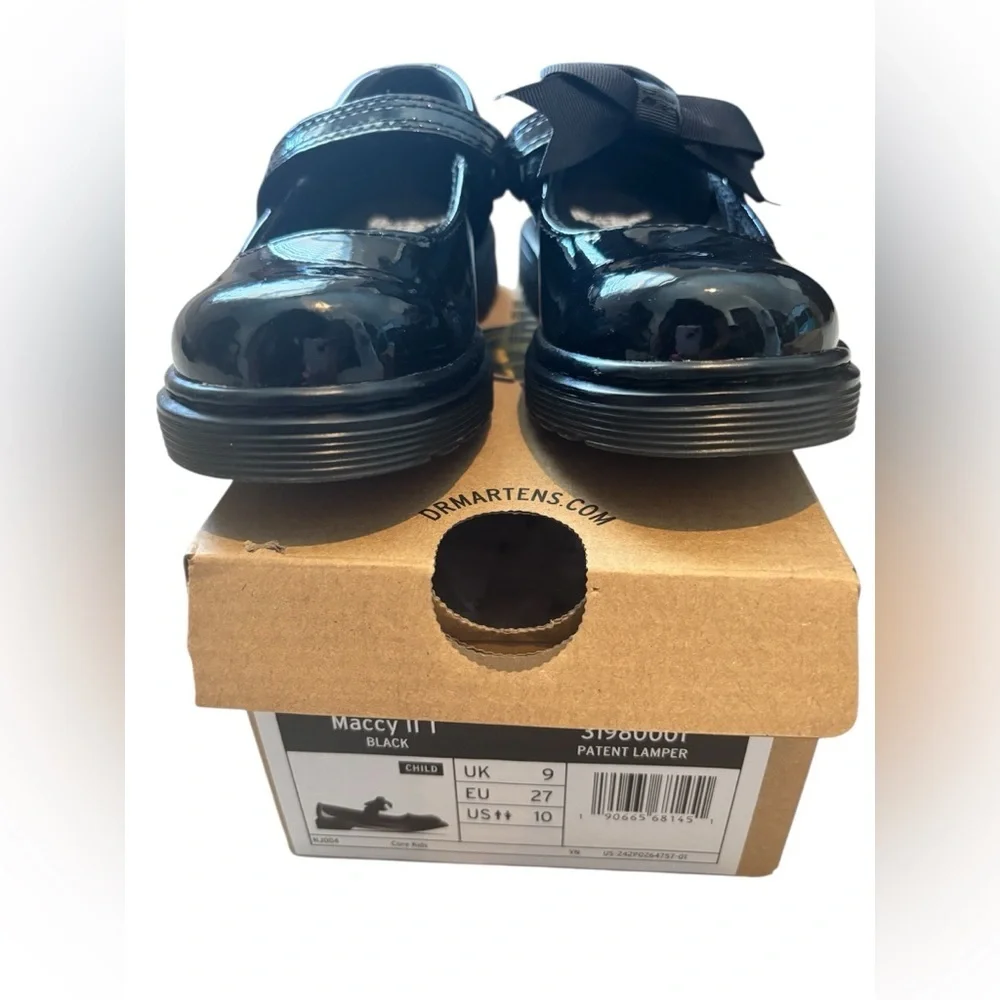 Dr. Martens Mary Jane Toddler Black Patent Leather Dress Shoes